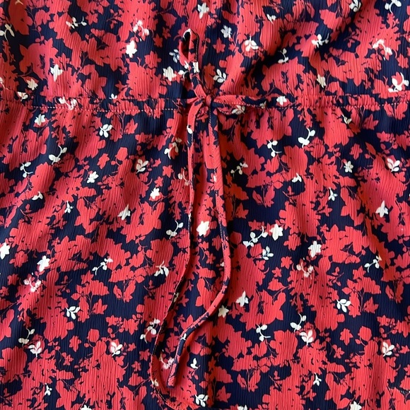 Collective Concepts Dress Red Printed Floral Midi Dress Size Large Petite - Picture 3 of 11